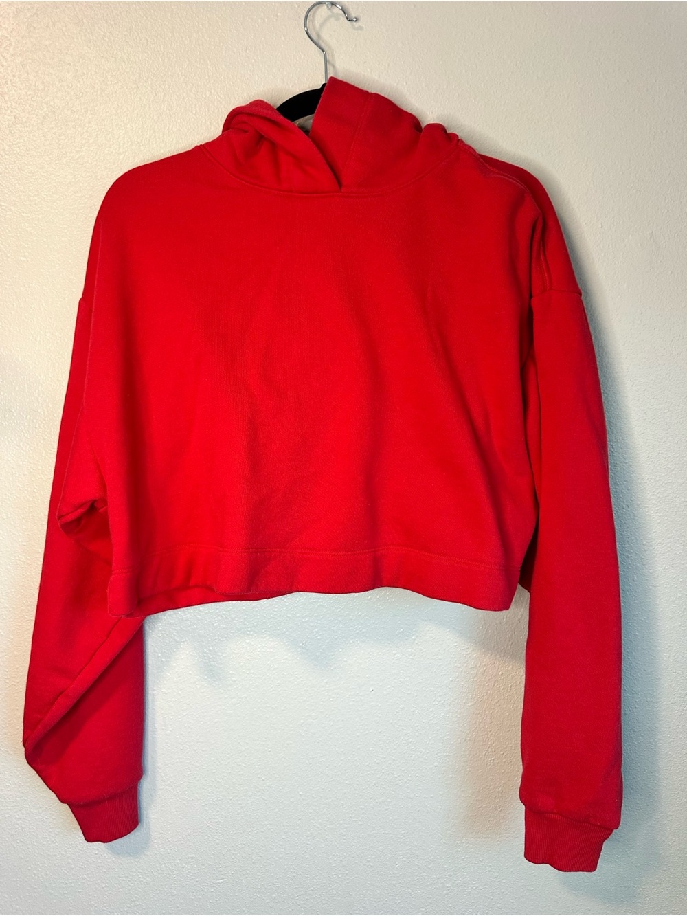 Alo Yoga Red Bae Cropped Hoodie Sweatshirt